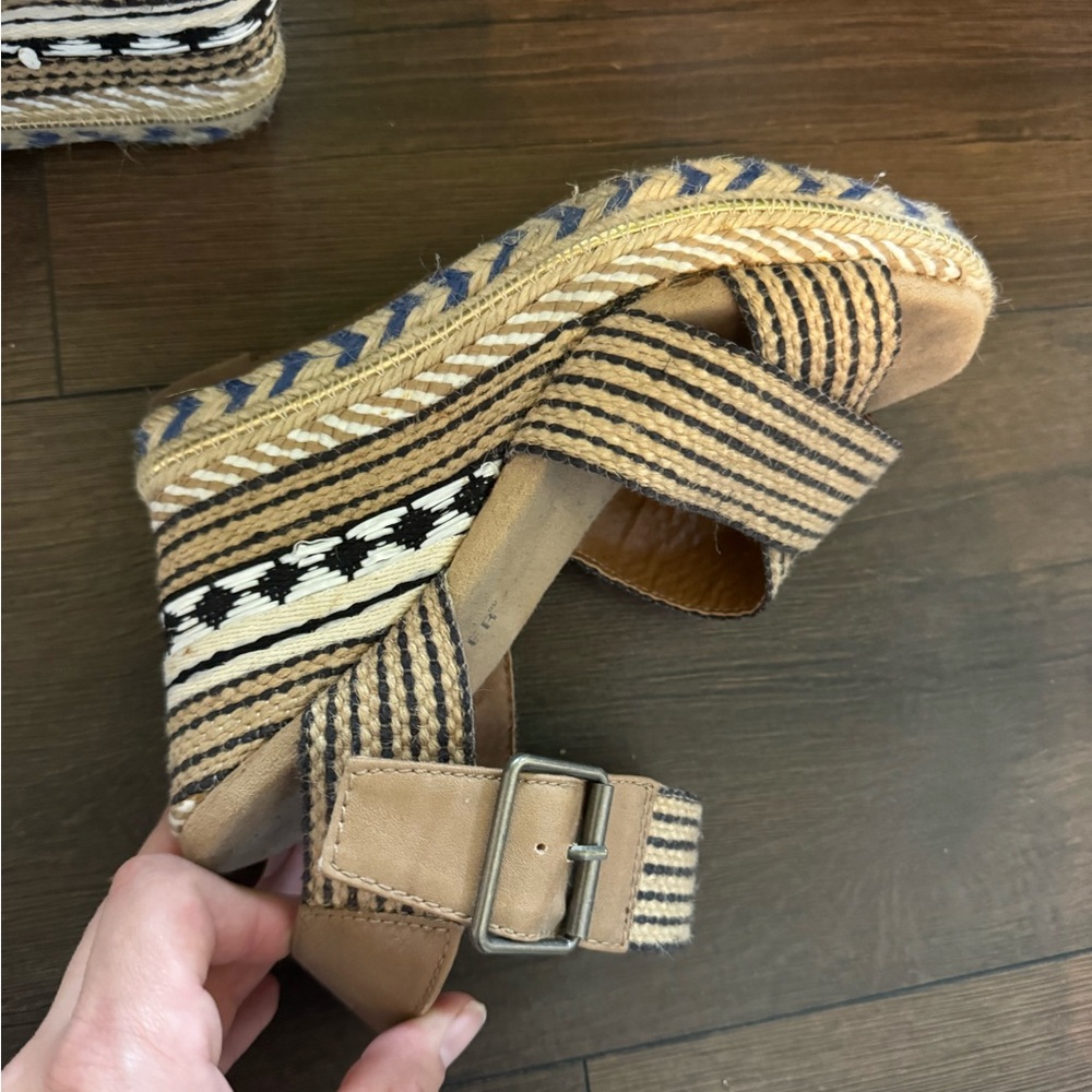 Striped Tan Espadrille Sandals